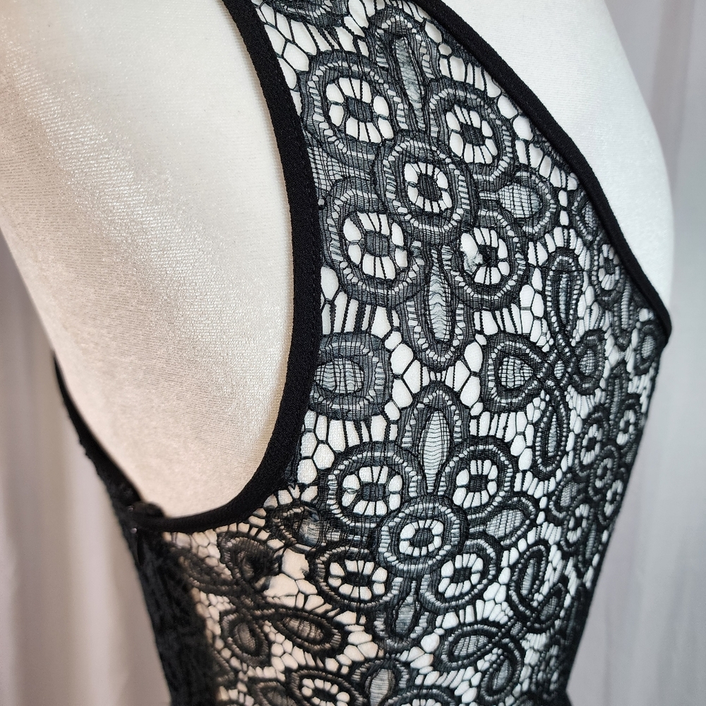 Jill Stuart One Shoulder Lace Ruffle Peplum Mini Dress Size 8 - Picture 10 of 16
